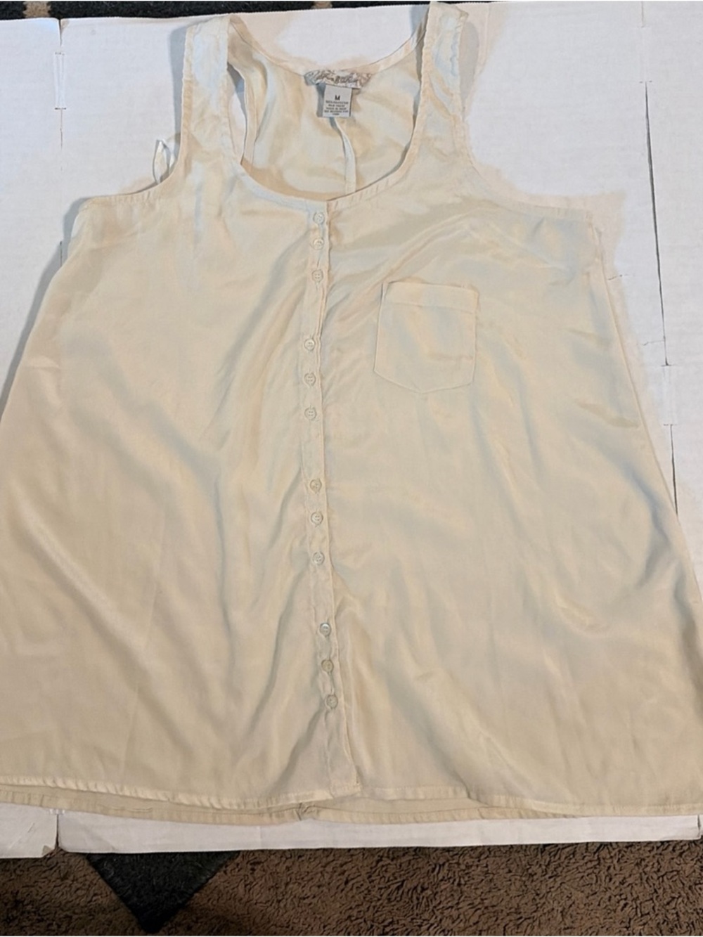 Fun & Flirt Cream Lightweight Shell Top